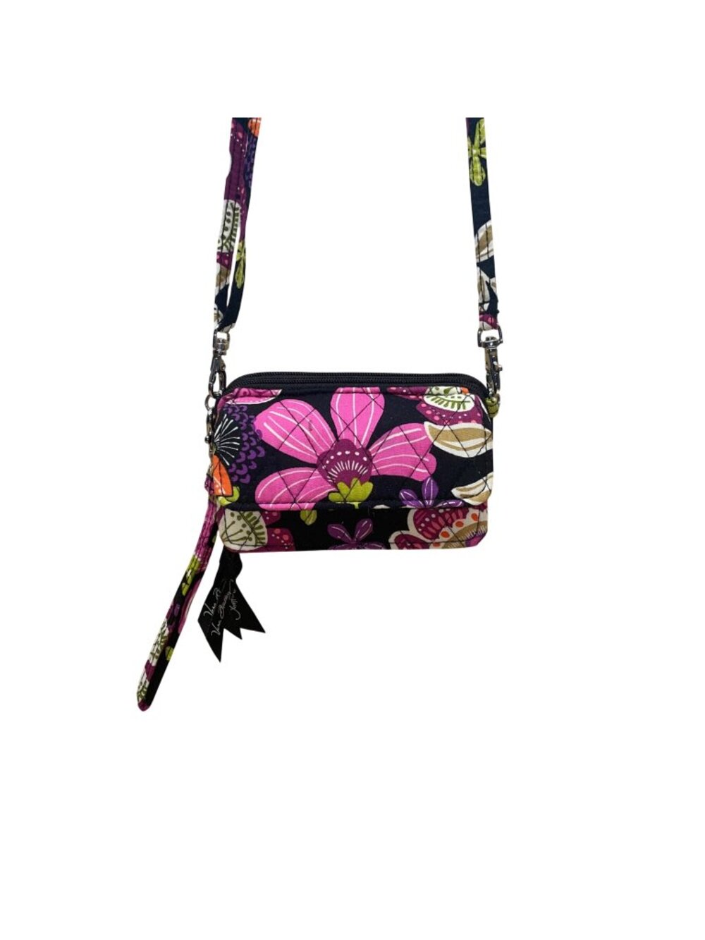 Vera Bradley Women’s Multicolor Floral Adjustable Strap Crossbody Bag Wallet